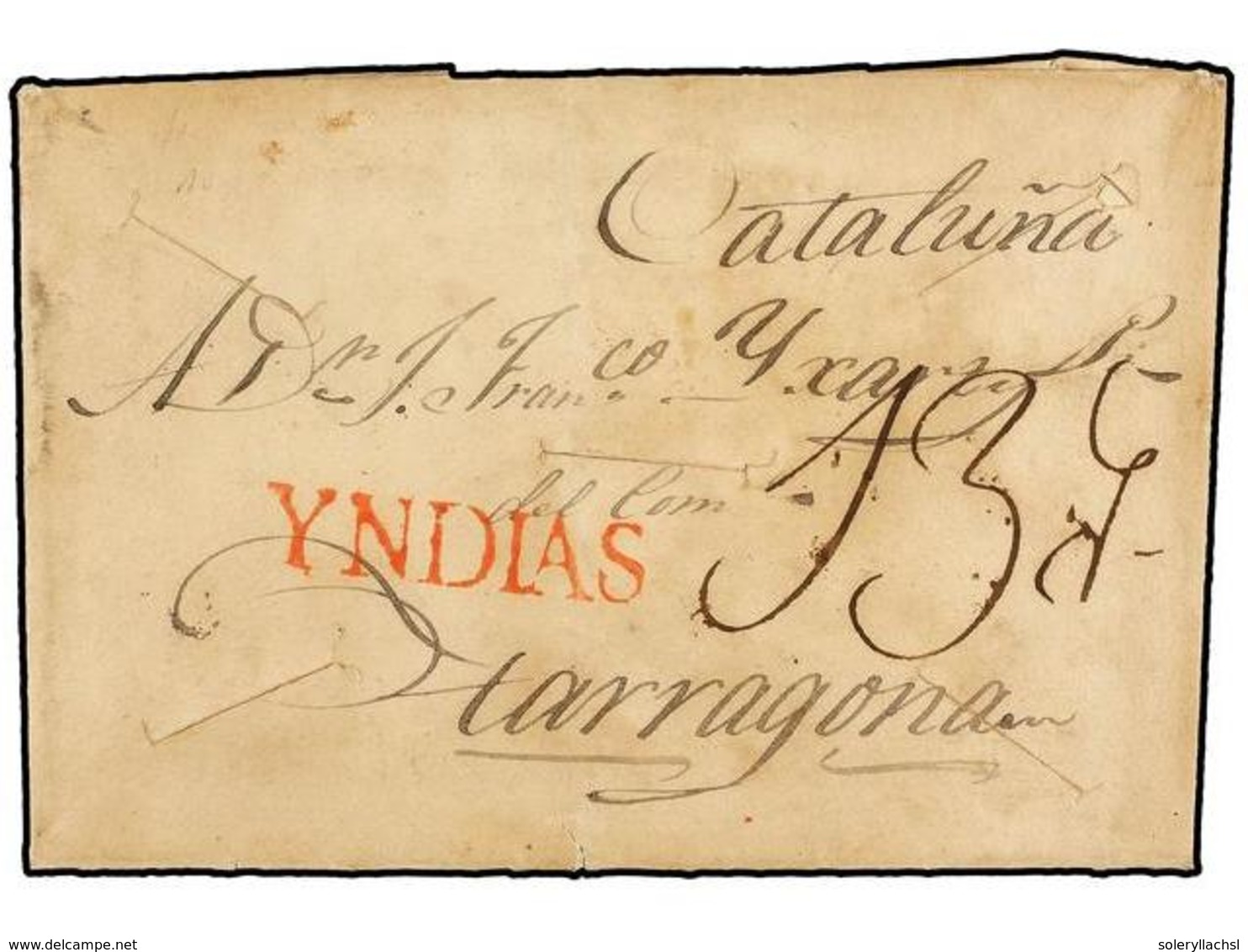 CUBA. 1829. HABANA A TARRAGONA. Carta Completa Desinfectada Con Cortes En Los Laterales En El Lazareto De Mahón. Marca Y - Altri & Non Classificati