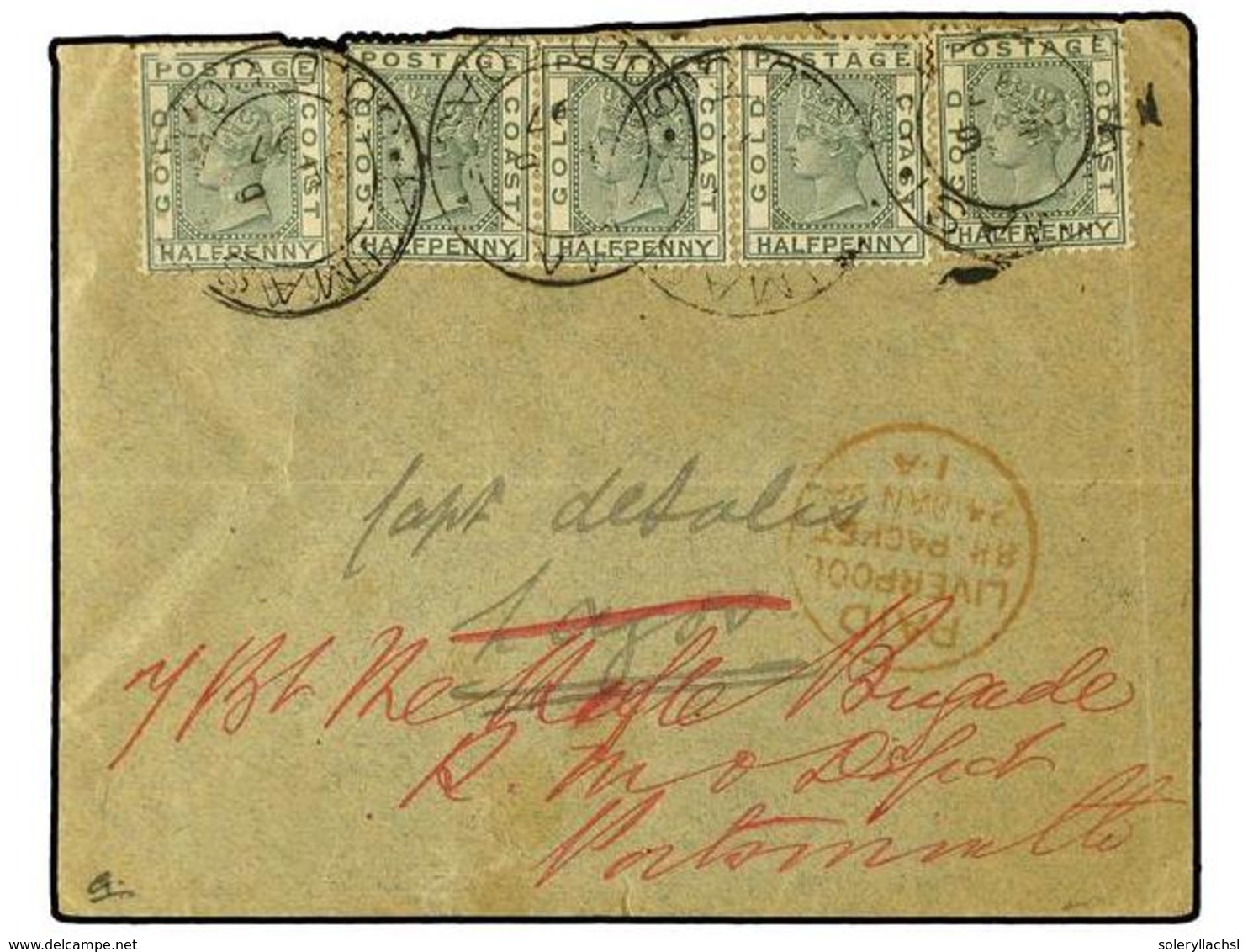 COSTA DE ORO. 1897 (Dec 6). ASHANTI EXPEDITION 1897-1900 CAMPAIGN. Cover Addressed To Captain De Salis At Lagos, Franked - Sonstige & Ohne Zuordnung