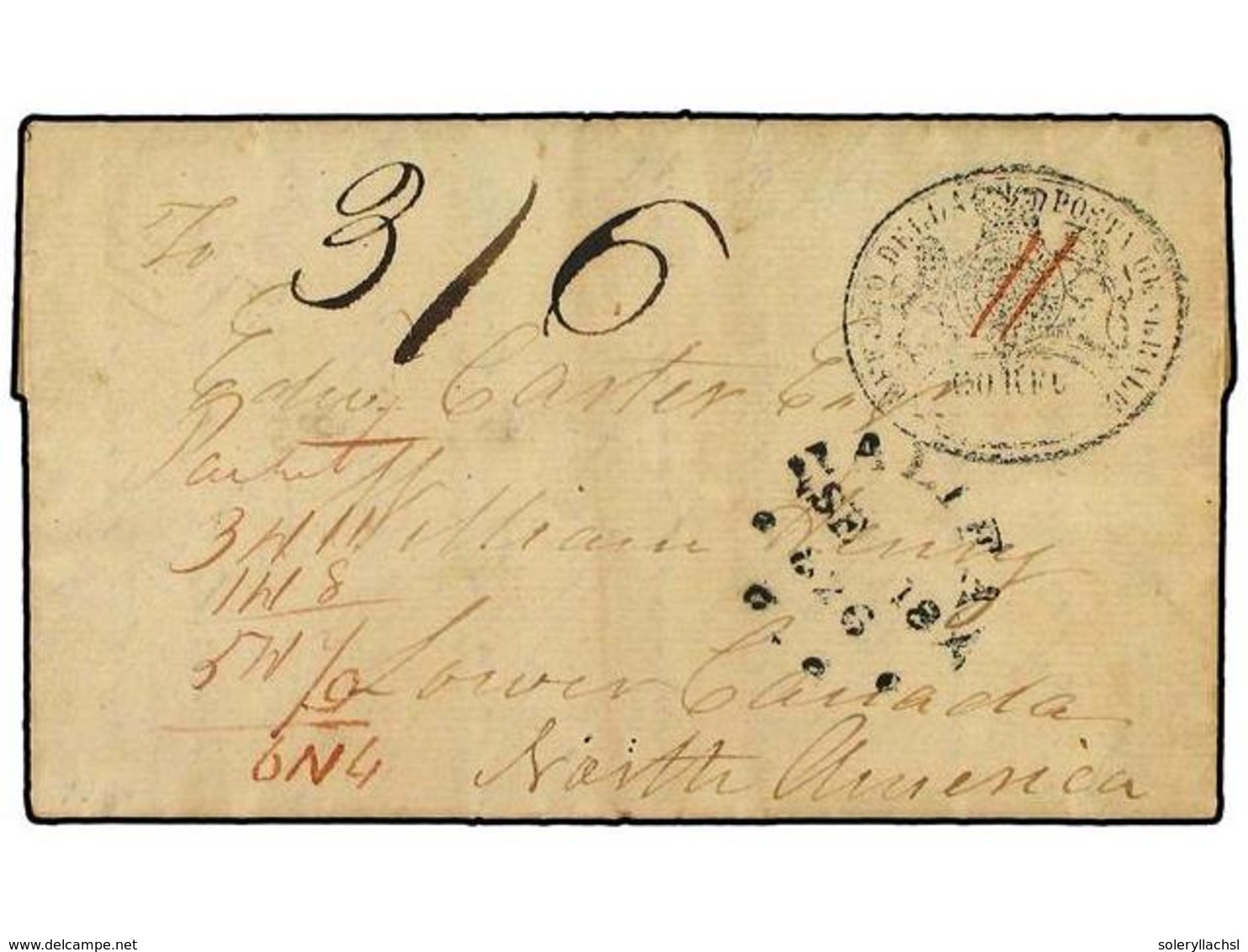 GRECIA: ISLAS JONICAS. 1826. Cover Showing Fine Strike Of The OFFICIO DELLA POSTA GENERALE/CORFU Coat-of-Arms Cachet Fro - Autres & Non Classés