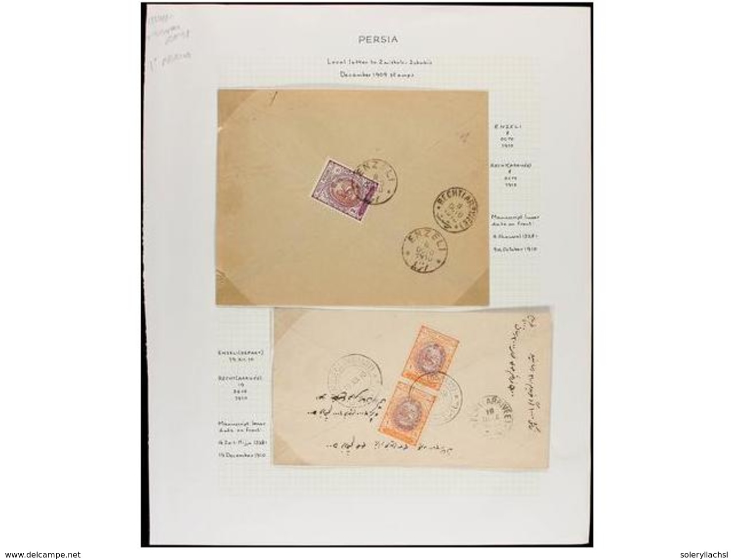 IRAN. 1910-11. Forty Nine Covers, Diverse Franings (see Web). - Autres & Non Classés