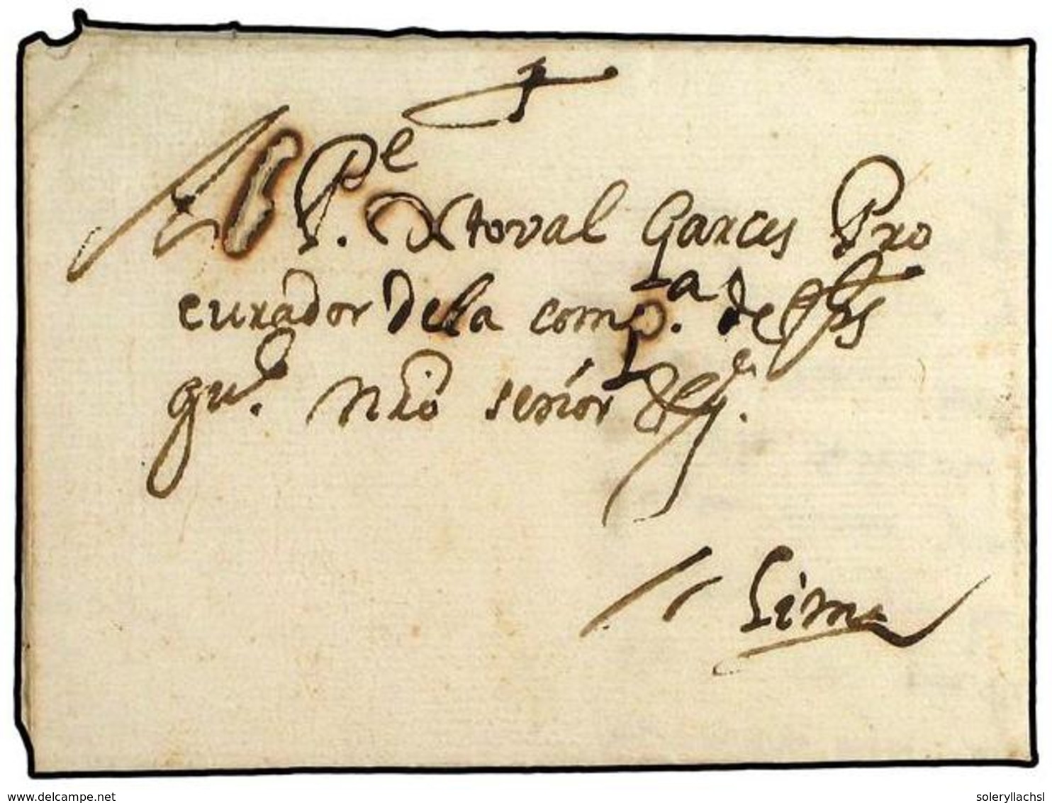 PERU. 1633 (10-Abril). AREQUIPA A LIMA. Carta Enviada A Cristobal Garces, Procurador De La Compañia De Jesus En Lima. Pi - Autres & Non Classés