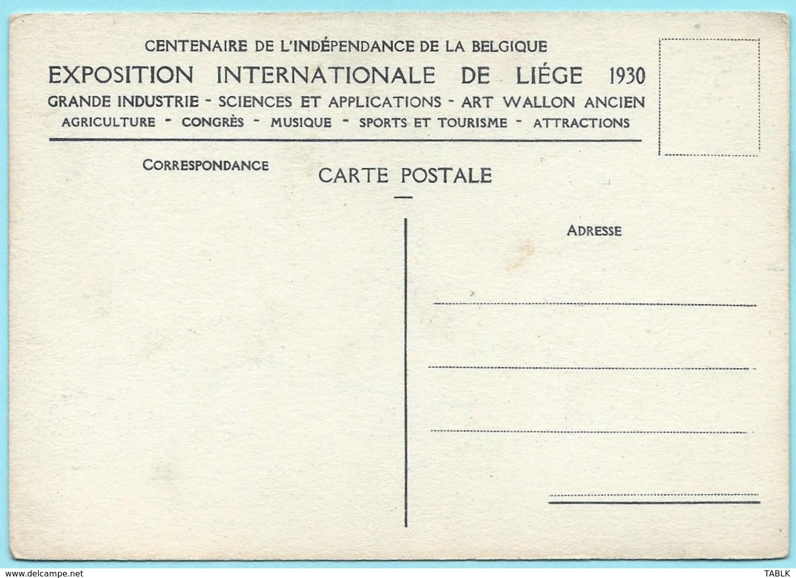 1031 - BELGIE - LUIK - LIEGE - EXPOSITION INTERNATIONALE 1930 - SECTION ART WALLON ANCIEN - Liege