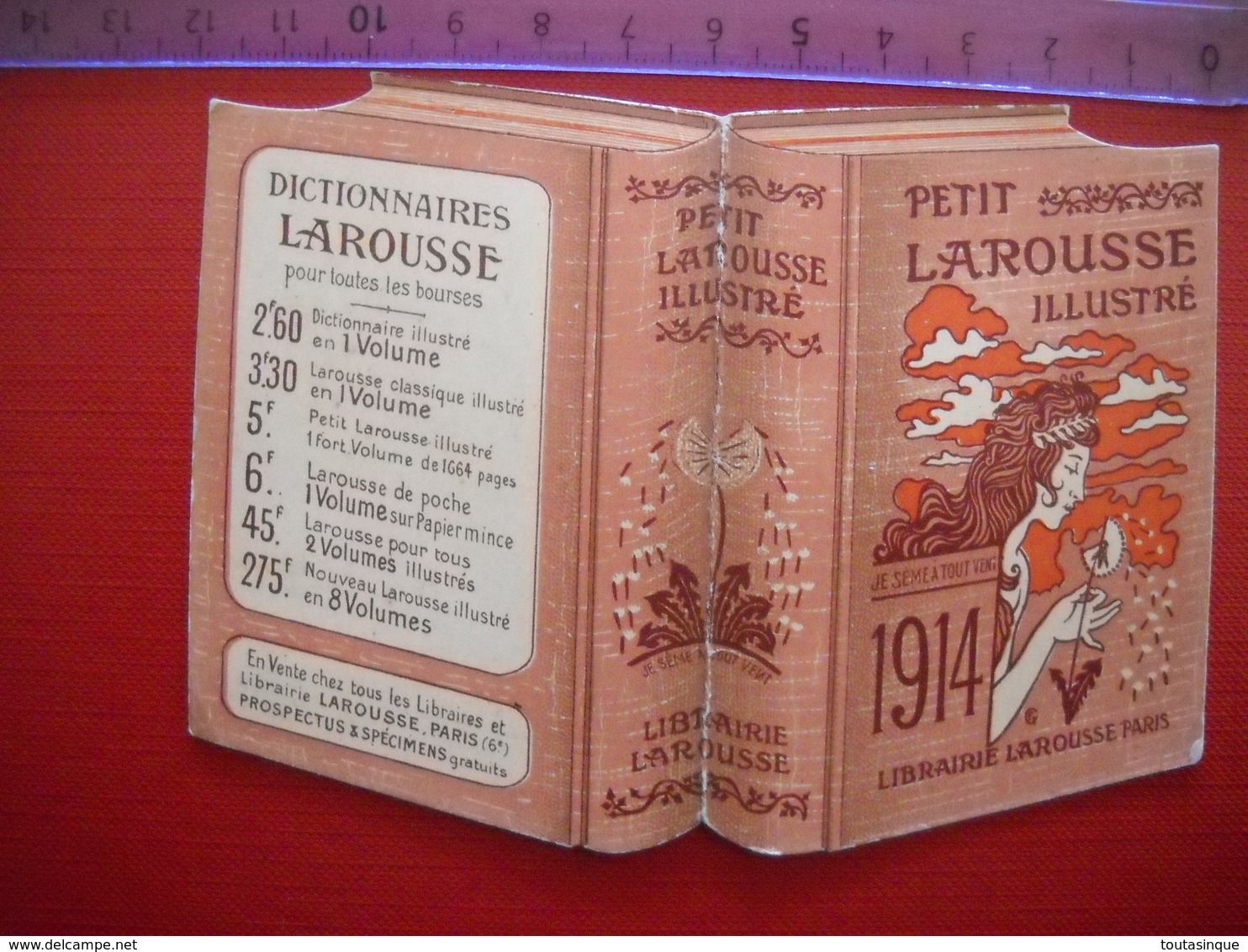 Calendrier Publicitaire Pour Le Petit Larousse Illustré  De 1914 . 2 Photos - Petit Format : 1901-20