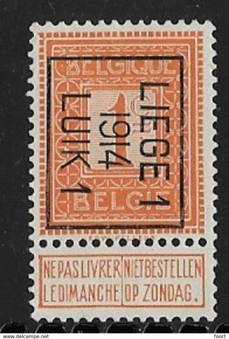 Luik 1914  Typo Nr. 48B - Typo Precancels 1912-14 (Lion)