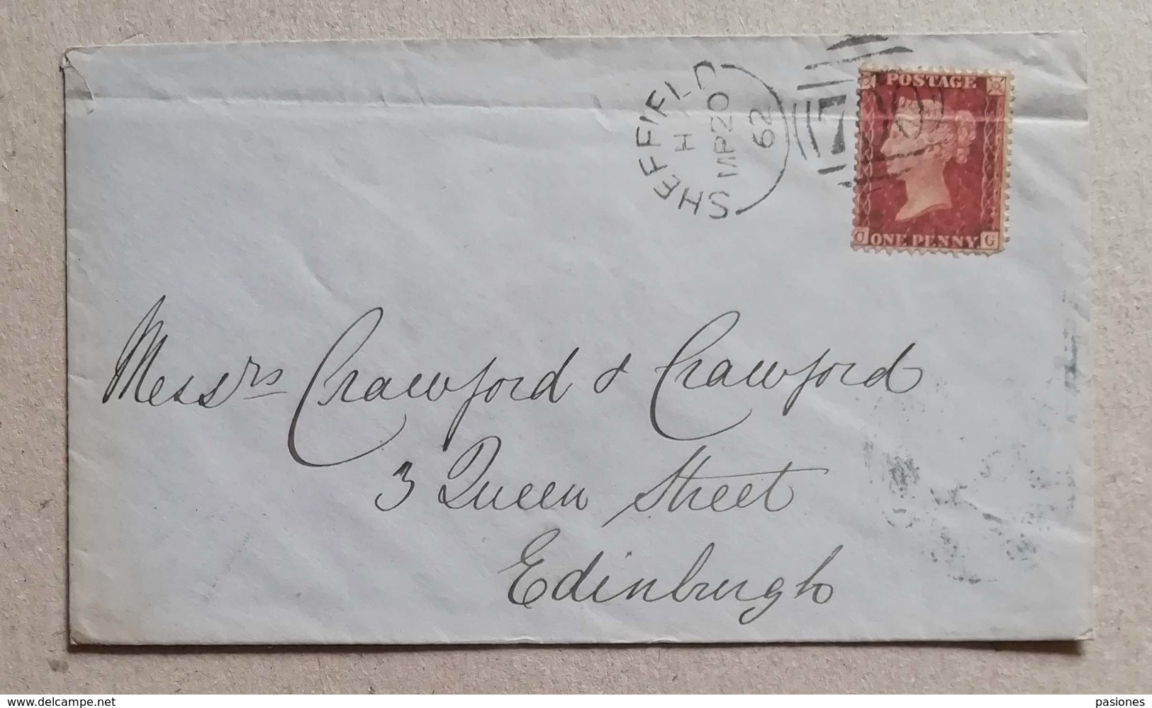 Busta Di Lettera Da Sheffield Per Edinburgo - Anno 1862 - Brieven En Documenten