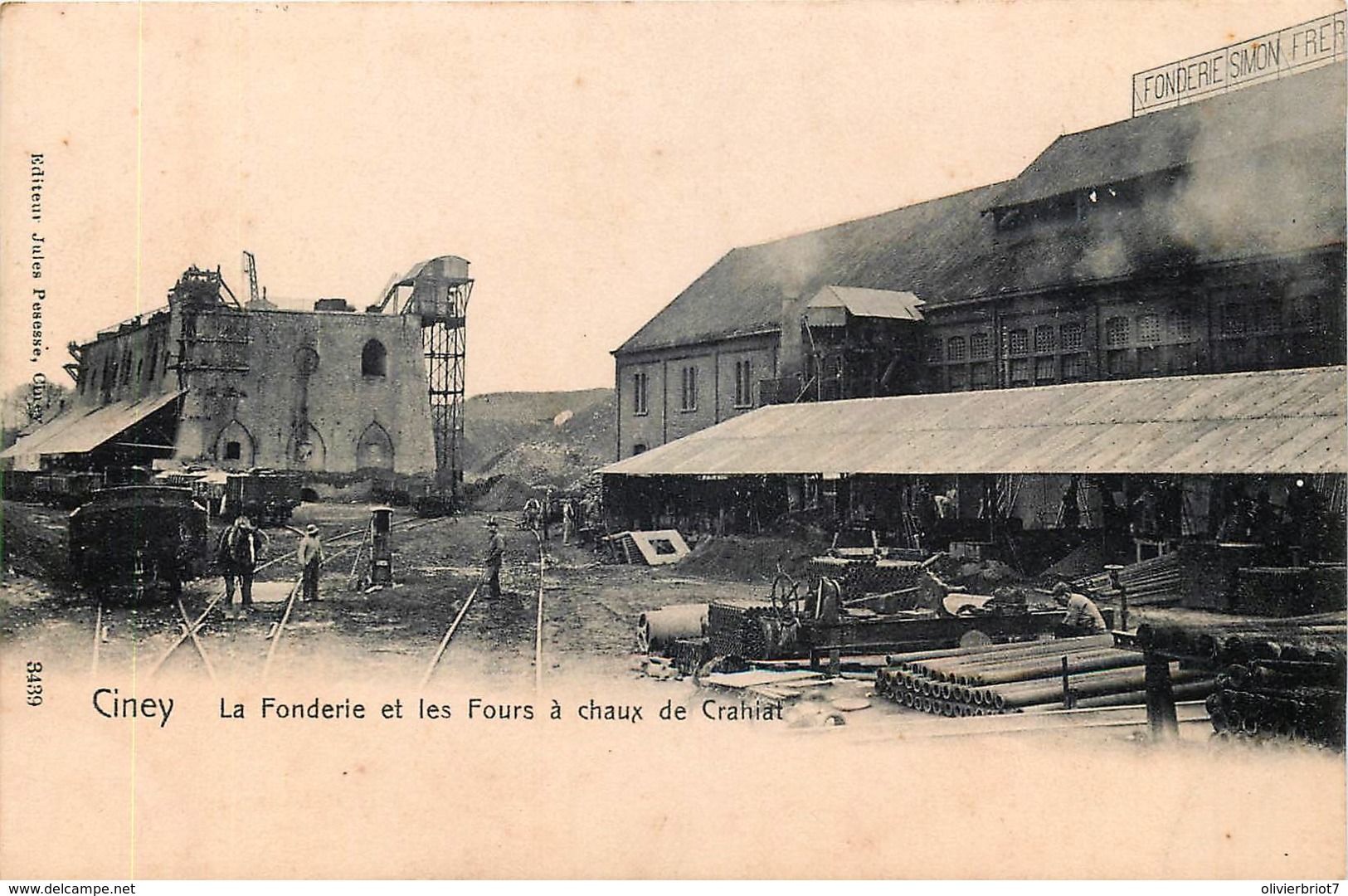 Ciney - La Fonderie Et Les Fours à Chaux De Crahiat - Edit. Hoffmann N° 3439 - Ciney