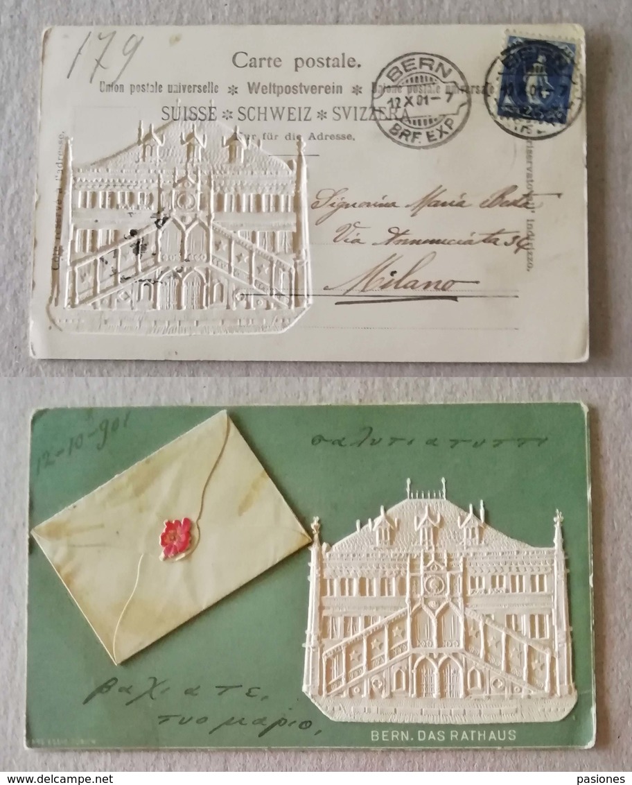 Cartolina Postale Da Berna Per Milano - 12/X/1901 - Storia Postale