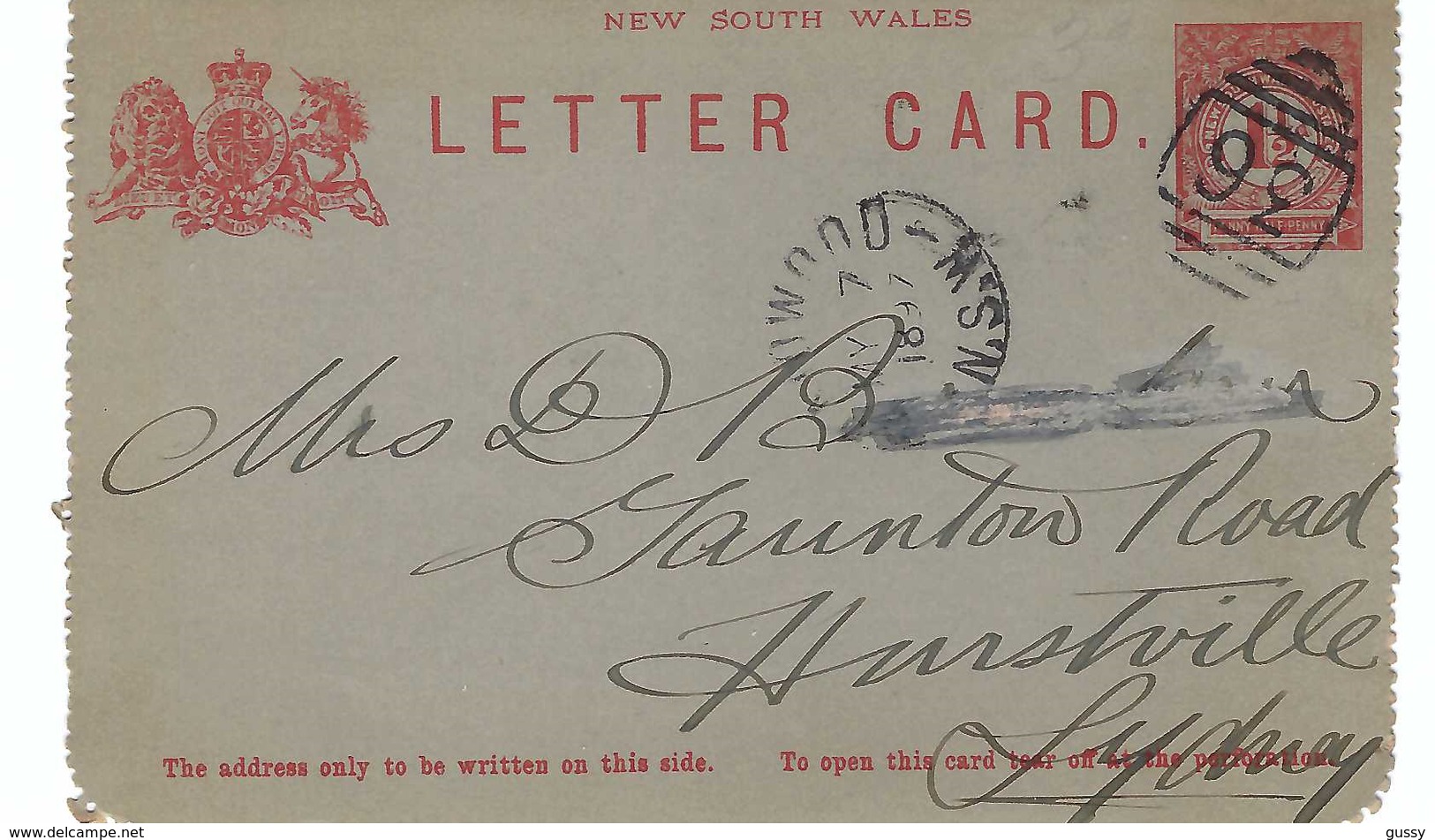 AUSTRALIE 1897: Jolie Carte-lettre (entier à 1,5 P.) D'Australie Pour Sydney - Storia Postale