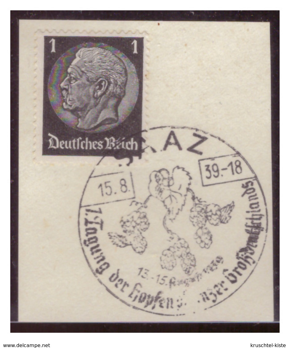 Dt-Reich (007225) Sonderstempel Auf Briefstück, Graz, 1. Tagung Der Hopfenpflanzer Großdeutschlands, Gestempeltz Am 15.8 - Gebraucht