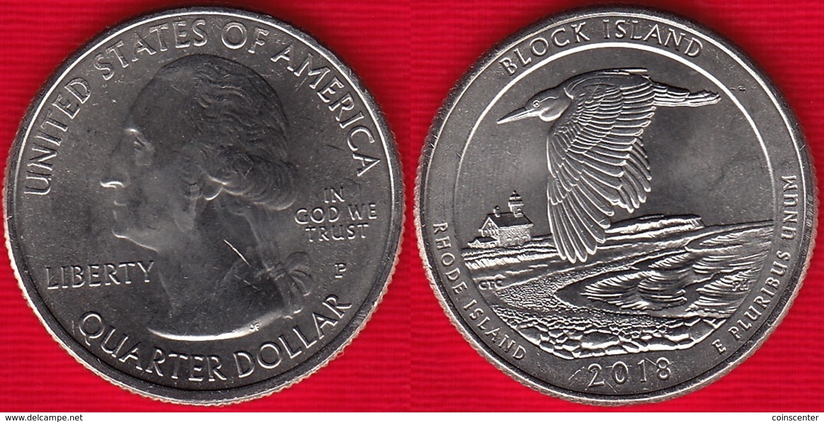 USA Quarter (1/4 Dollar) 2018 P Mint "Block Island, Rhode Island" UNC - 2010-...: National Parks