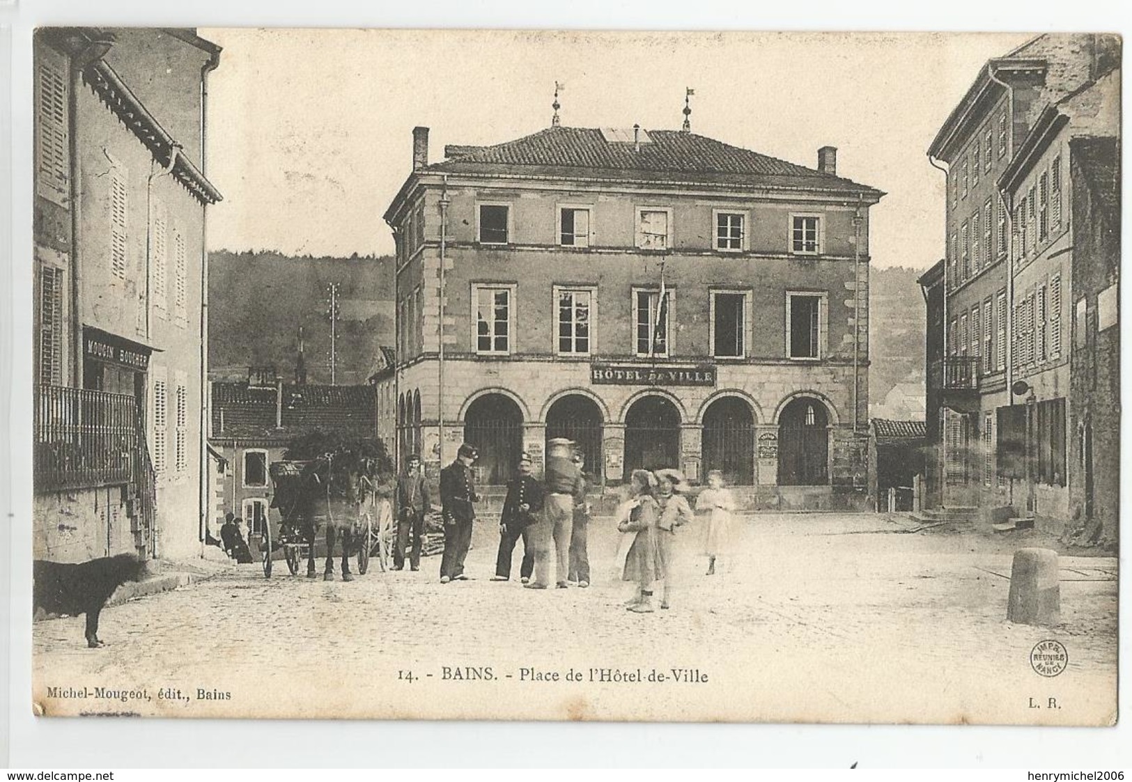 88 Vosges - Bains Place De L'hotel De Ville Ed Michel Mougeot - Bains Les Bains