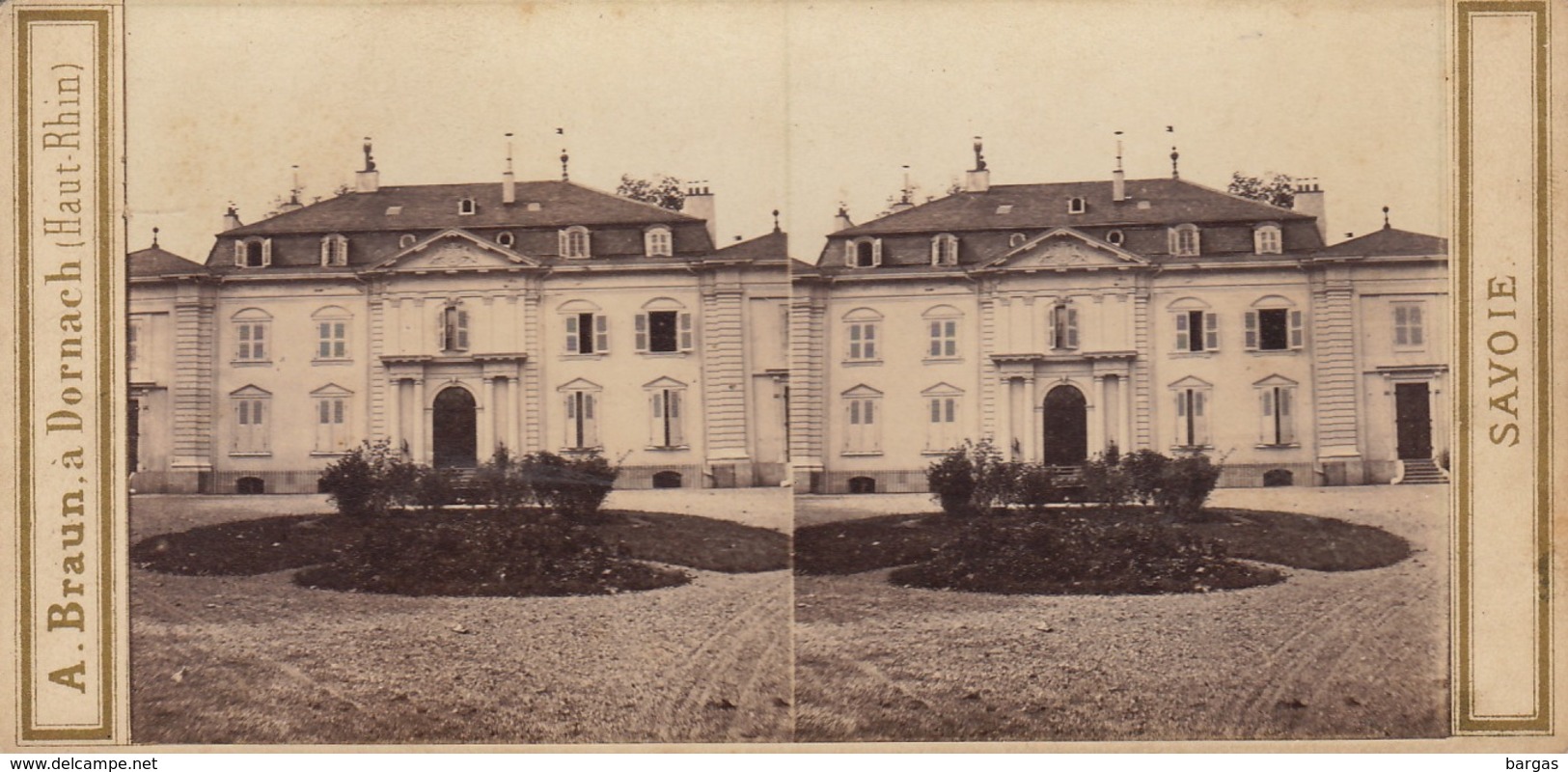 Photo Stéréo Ferney Chateau De Voltaire Par Braun à Dornach - Stereoscopio