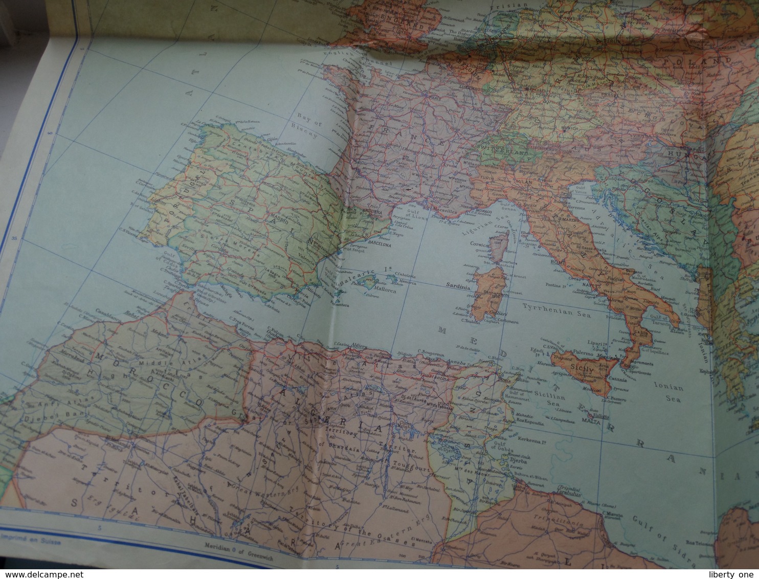 Carte D'Europe LAVA Europakaart : Scale 1 : 10.000.000 Miles / Printed In Switzerland KÜMMERLY & FREY Berne ! - Europe