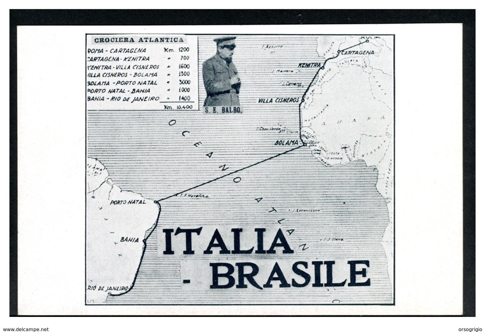 ITALIA - Cartolina Ricordo - CROCIERA ATLANTICA 1930  -  ITALIA-BRASILE - Flugzeuge