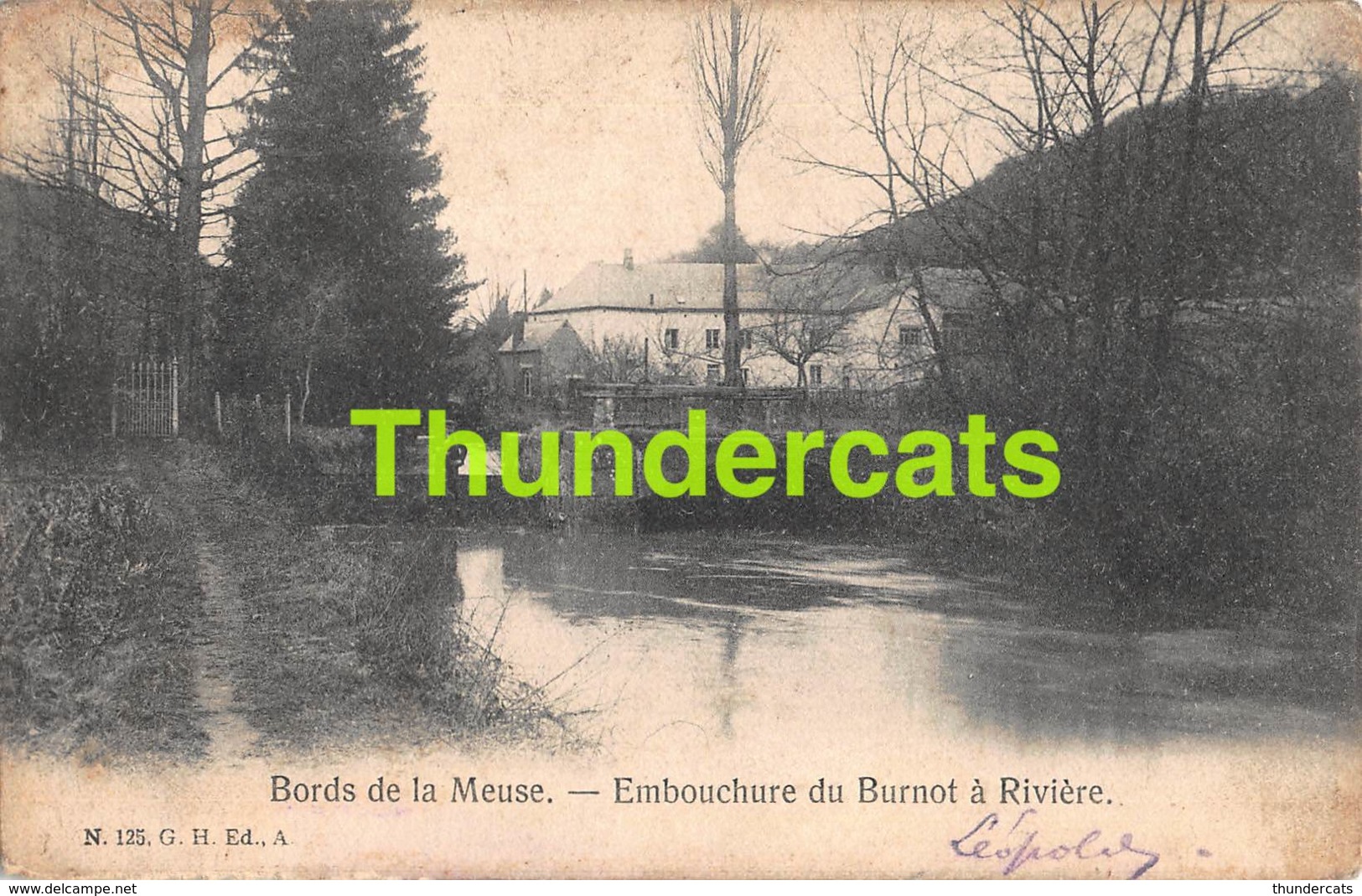 CPA EMBOUCHURE DU BURNOT A RIVIERE BORDS DE LA MEUSE PECHEUR PECHE - Profondeville