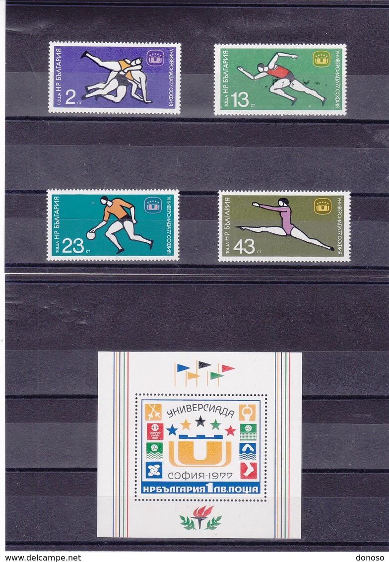 BULGARIE  1977 SPORTS Yvert 2288-2291 + BF 70 NEUF** MNH - Ungebraucht