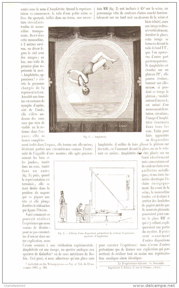 PHYSIQUE AMUSANTE  ( AMPHITRITE )   1889 - Andere & Zonder Classificatie