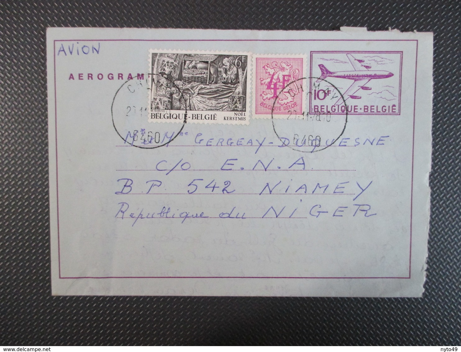 Luchtpostblad Naar Niamey Niger - Aérogrammes