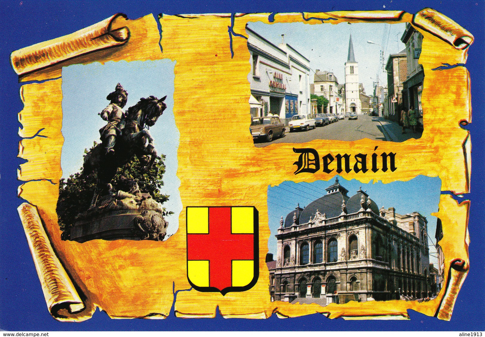 59 DENAIN  / 3 VUES SUR PARCHEMIN  - BLASON - Denain