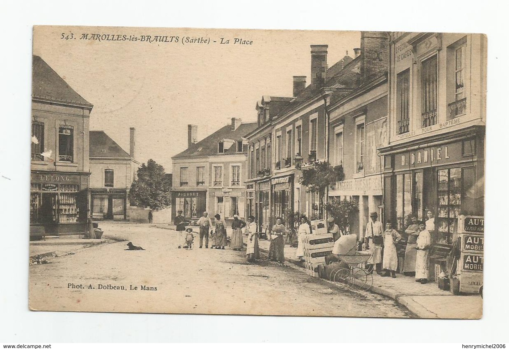 72 Sarthe Marolles Les Braults La Place Animée  Ed Photo Dolbeau Le Mans - Marolles-les-Braults