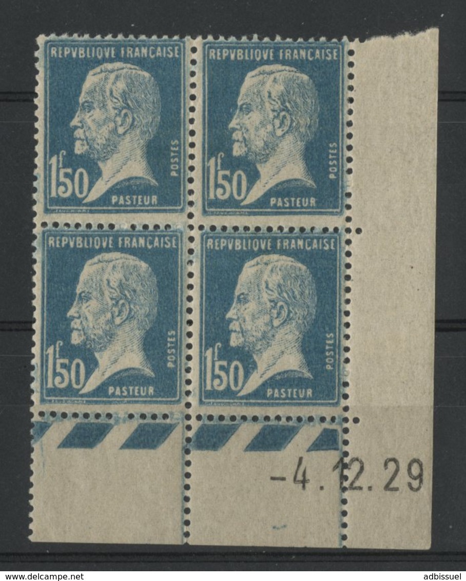 N° 181 ** (MNH) Cote 100 €. 1Fr 50 Type Pasteur, Coin Daté Du 4/12/29. - ....-1929