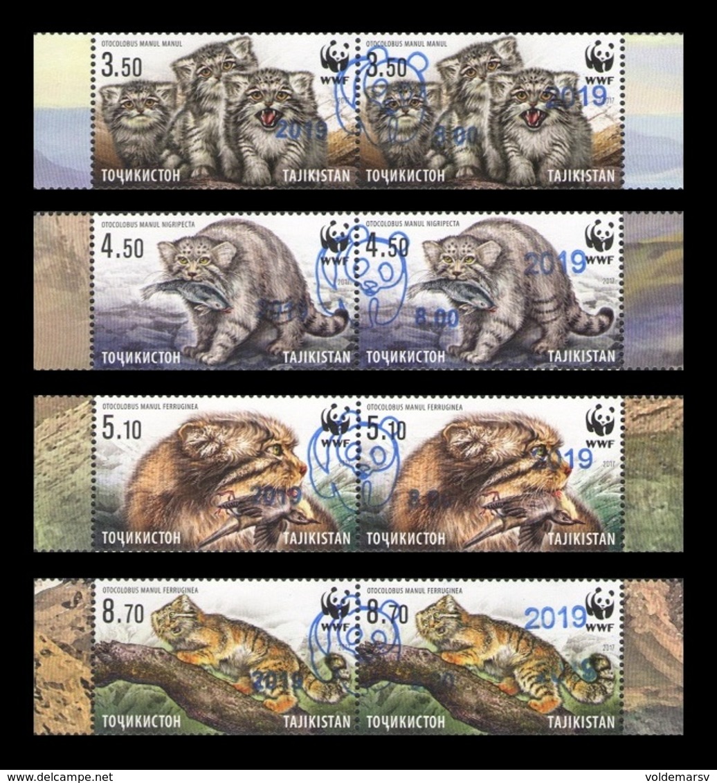 Tajikistan 2019 Mih. 874/77 Fauna. WWF. Manul (blue Overprint) MNH ** - Tadjikistan