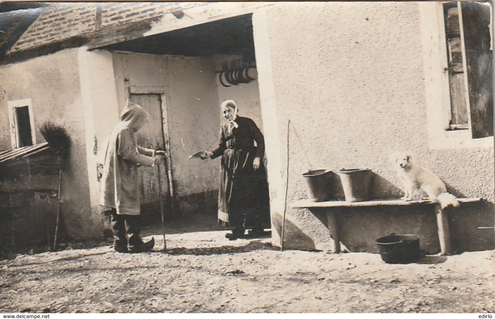 *** Agriculture *** Photo Carte Ferme - Couple D'agliculteur Et Chien Neuve TTB - Granja