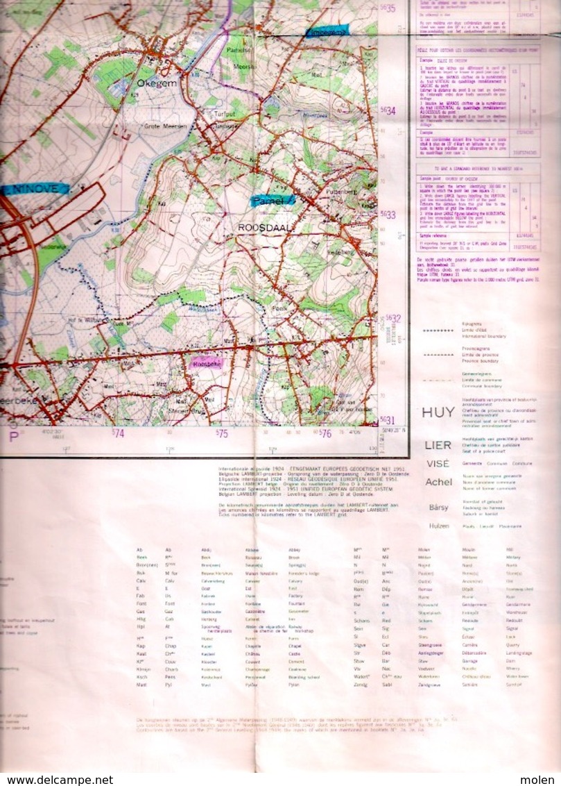 ©1975 HERZELE NINOVE STAFKAART 30/3-4 HAALTERT DENDERLEEUW  LIEDEKERKE ROOSDAAL WELLE KERKSKEN IDDERGEM AAIGEM S919