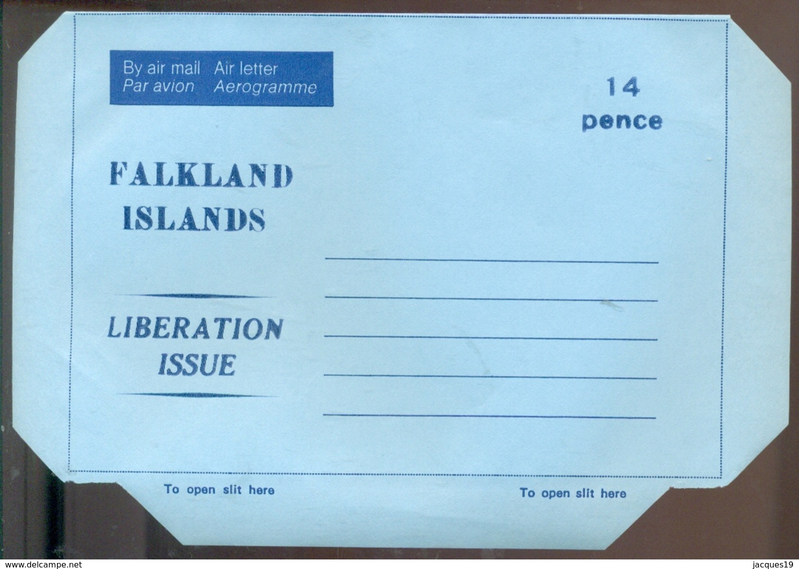 Falkland Islands Aerogramme 14 P Liberation Issue Unused - Falkland