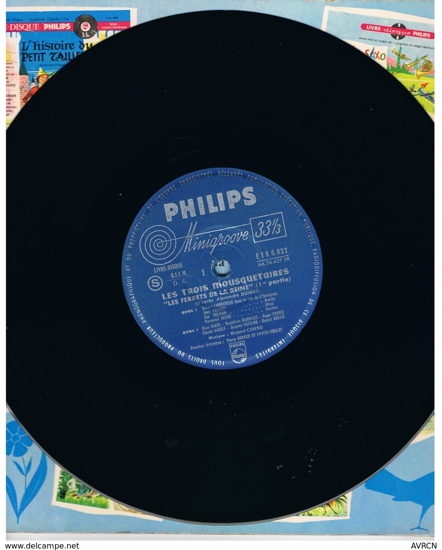 Livre Disque Philips Vinyle 33 Tours 25cm LES TROIS MOUSQUETAIRES ETR 0032.de 1958 - Formats Spéciaux