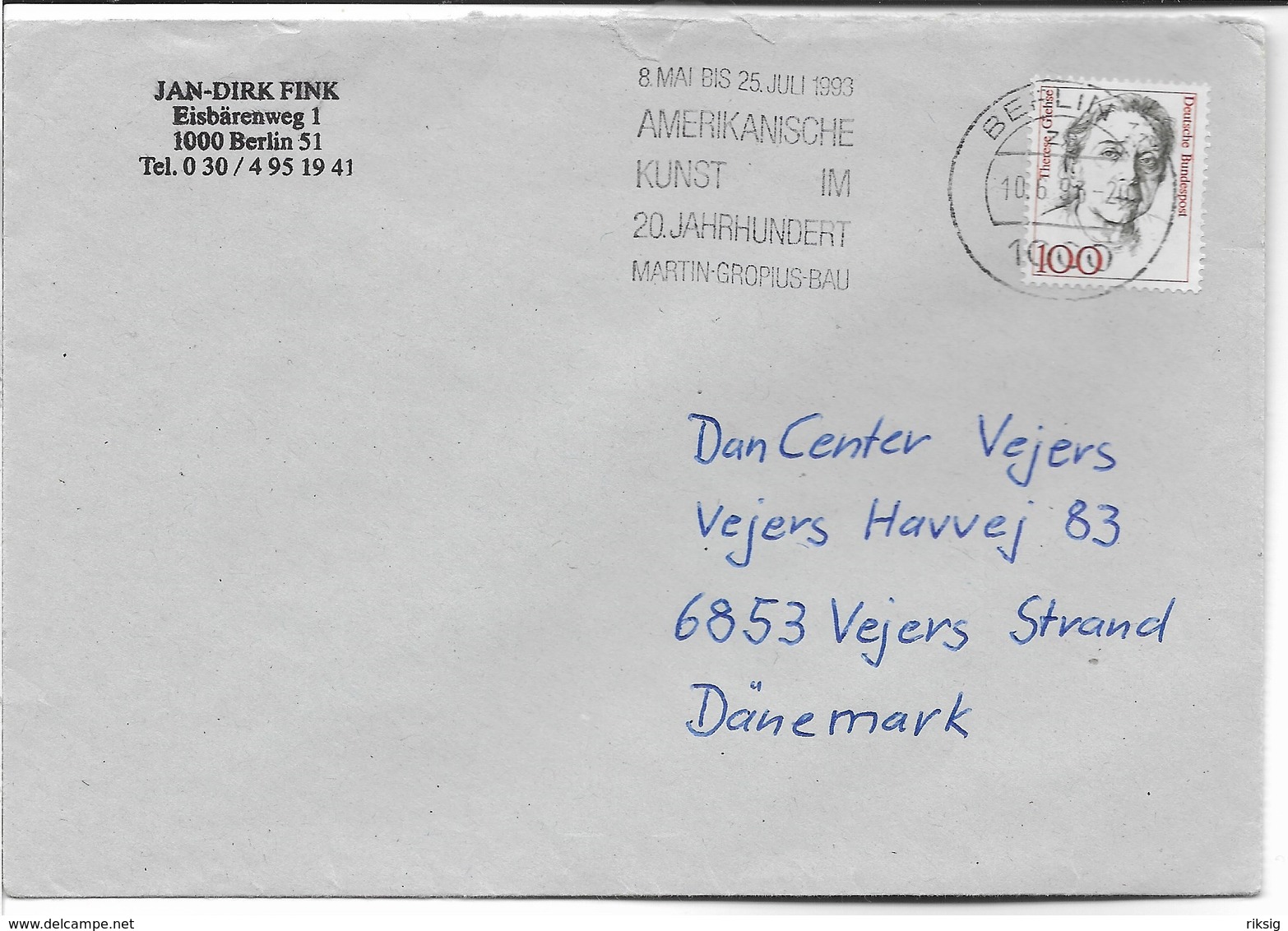 Postmark: American Art In The 20 Th Century. German Postmark Berlin 1993. H-147 - Other & Unclassified