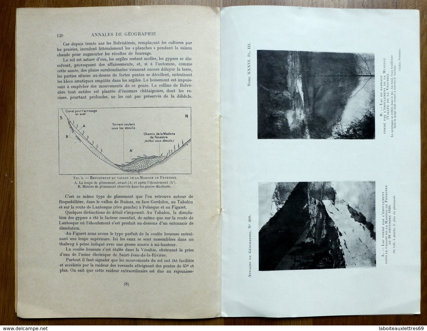 LES MOUVEMENTS DE TERRAIN DANS LES ALPES NICOISES-CATASTROPHE DE ROQUEBILLIERE - Géographie