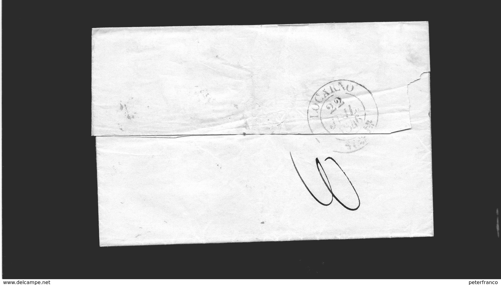 CG17 - Lett. NO TESTO Da Torino X Locarno 21/7/1846 - Bollo Stamp. Diritto Con Data E P.P: Tutti Rossi - 1. ...-1850 Prefilatelia