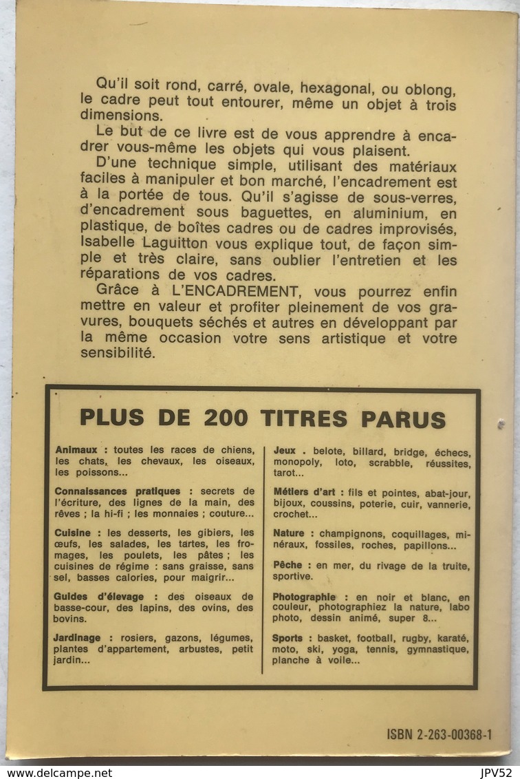 (77) L'Encadrement - Isabelle Laguitton  - 64p. - 1979 - Bon état - Innendekoration