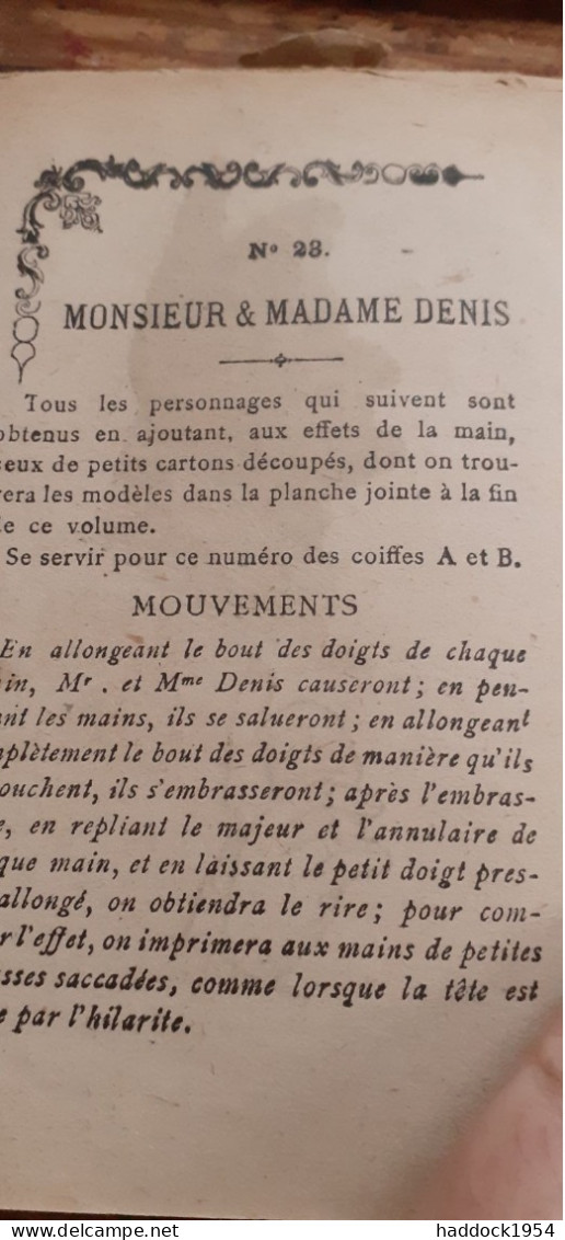 Les Silhouettes à La Main R.THEO Guyot 1880 - Giochi Di Società