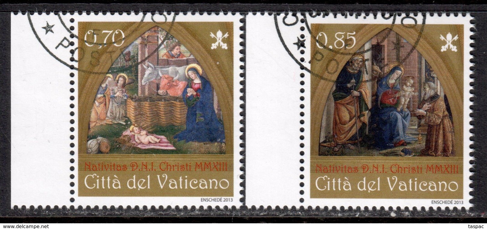 Vatican 2013 Mi# 1792-1793 Used - Christmas / Paintings By Pinturicchio - Gebraucht