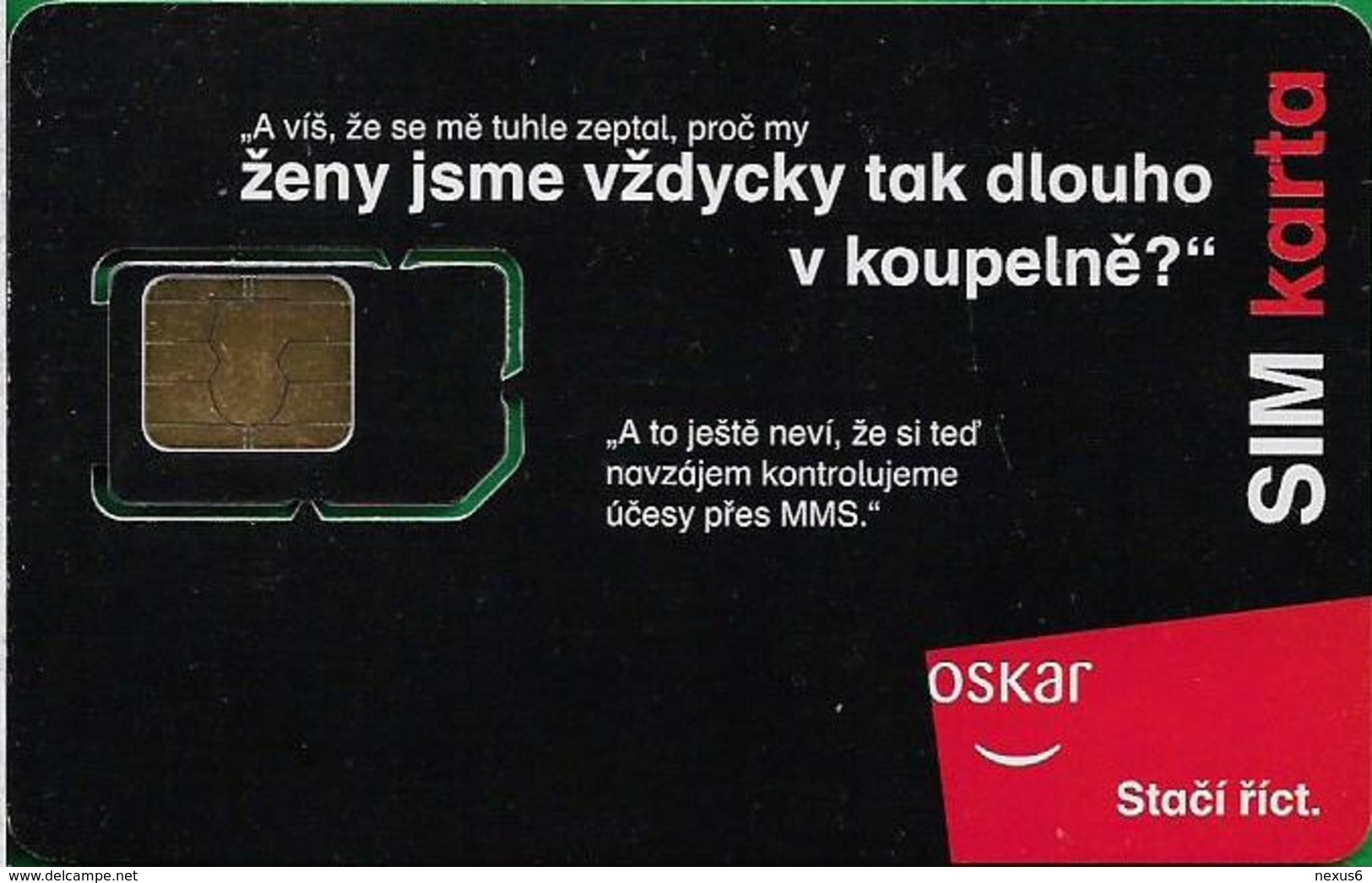 Czech Republic - Oskar - Koupelne #1 (Black Chip Module Lines), GSM SIM2 Mini, Mint - República Checa