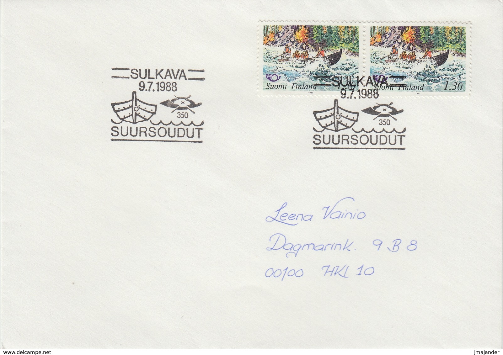Finland 1988 - Sulkava Rowing Race - Commemorative Postmark - Rudersport