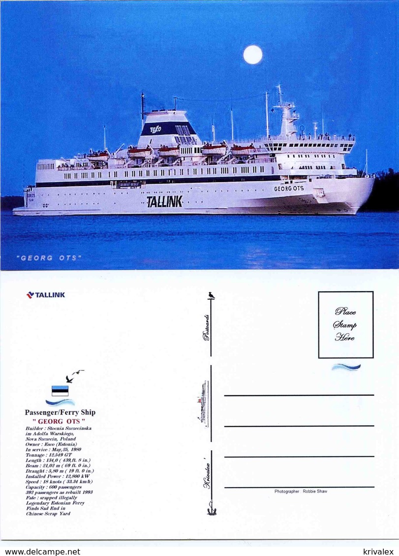 Ship Postcards - Passenger   Ship " George Ots    "    Read Description - Other & Unclassified