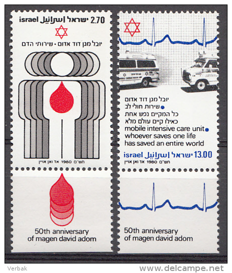 ISRAEL Mi.nr:819-820 Magen David Adom 1980  MNH / POSTFRIS / NEUF SANS CHARNIERE - Neufs (avec Tabs)