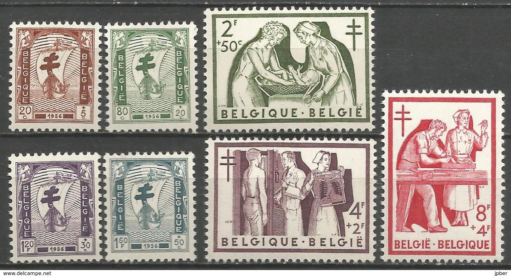 (E088) BELGIQUE - N°998à1004 * - Antituberculeux - Infirmières - Pesée Des Bébés, Radiographie, Réadaptation - Unused Stamps