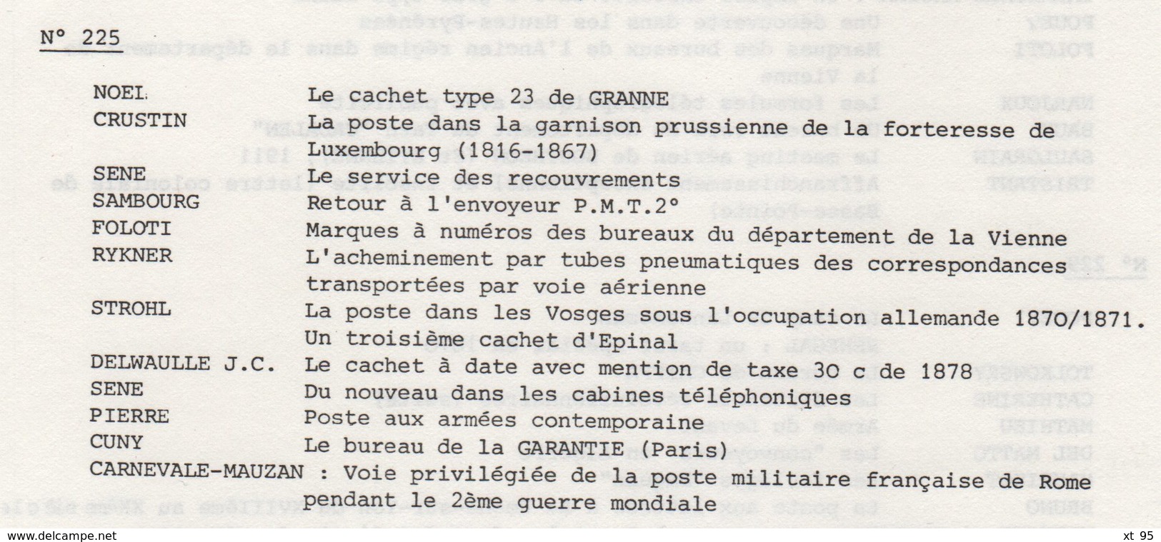 Les Feuilles Marcophiles - N°225 - Voir Sommaire - Frais De Port 2€ - Philatélie Et Histoire Postale