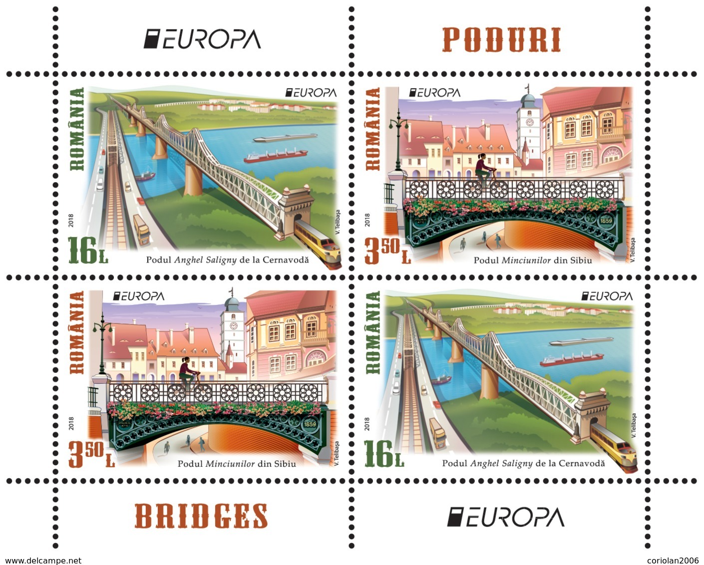 Romania 2018  / Europa Cept / Bridges / Bloc Type 2 - 2018