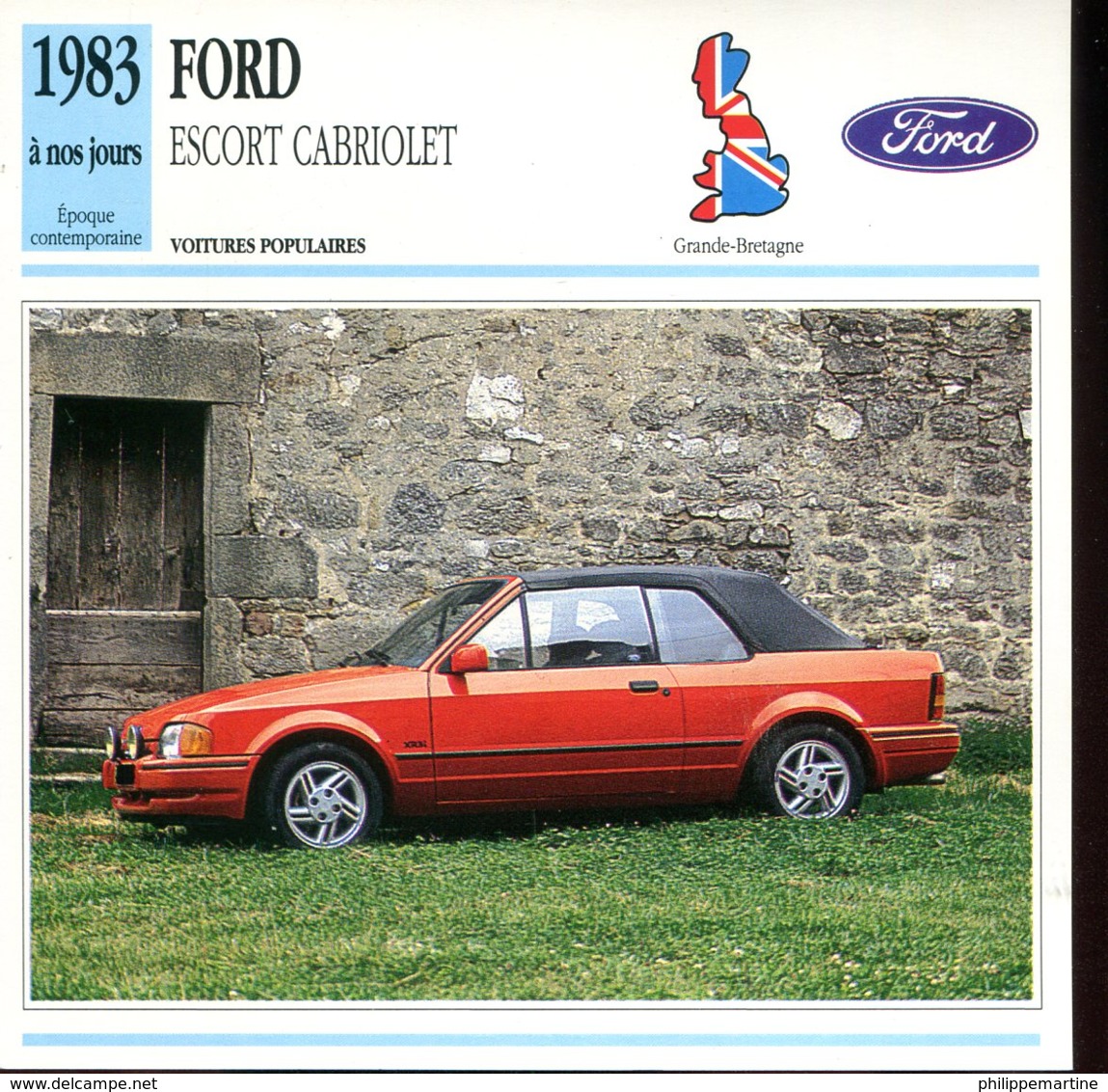 Grande Bretagne 1983 à Nos Jours : Ford Escort Cabriolet - Voitures