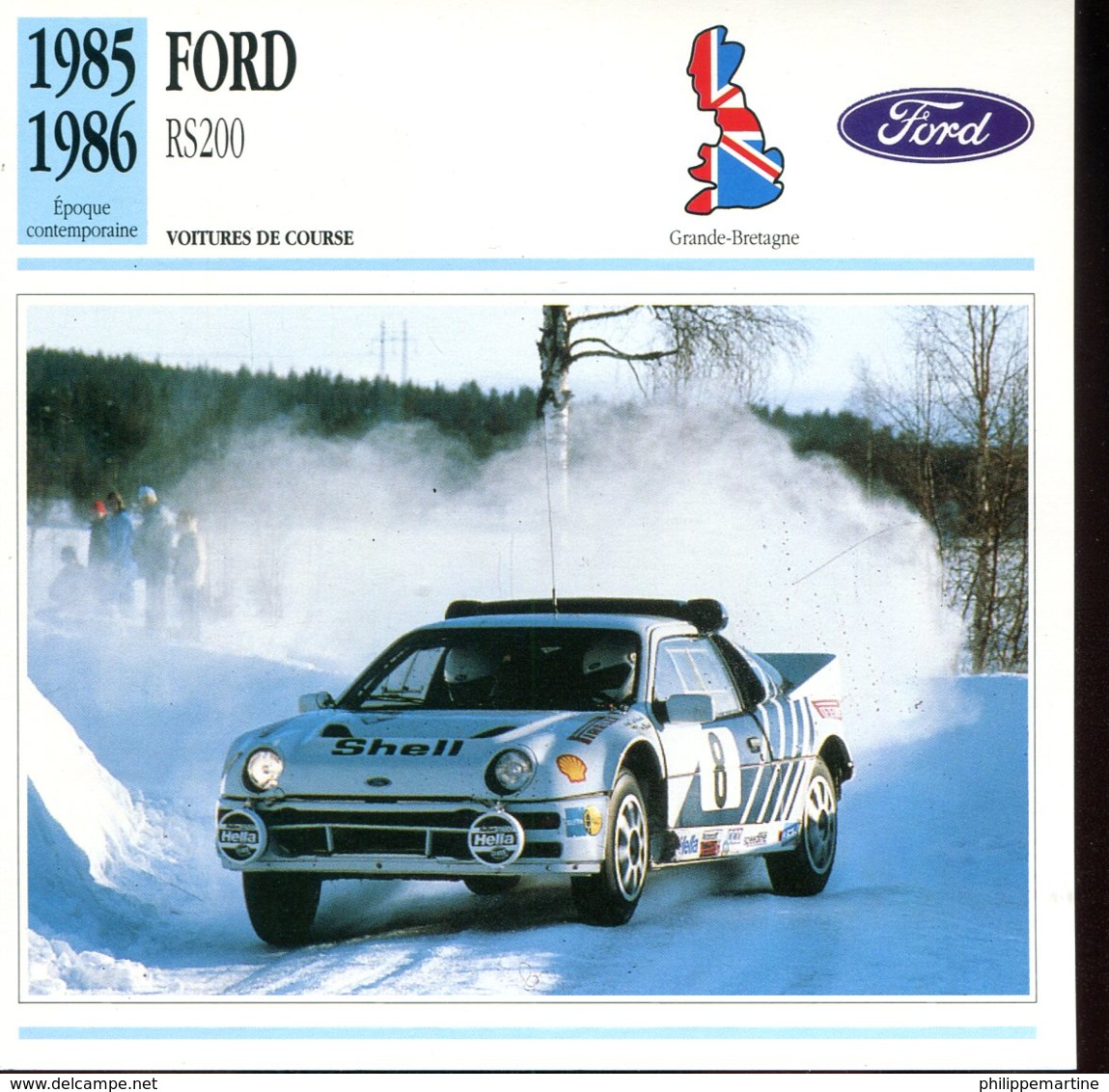 Grande Bretagne 1985-1986 : Ford RS200 - Voitures