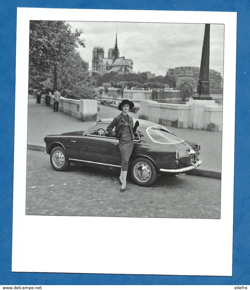 CP Paris Mannequin Habillée Par Pierre Balmain Et Alfa Roméo Giulietta Spring Paris Vers 1955 - Carte Contemporaine - Autres & Non Classés