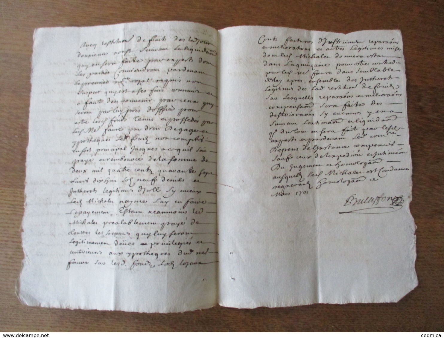 MANUSCRIT CHABONS DU 3 MARS 1701 CACHET GENERALITE - Timbri Generalità