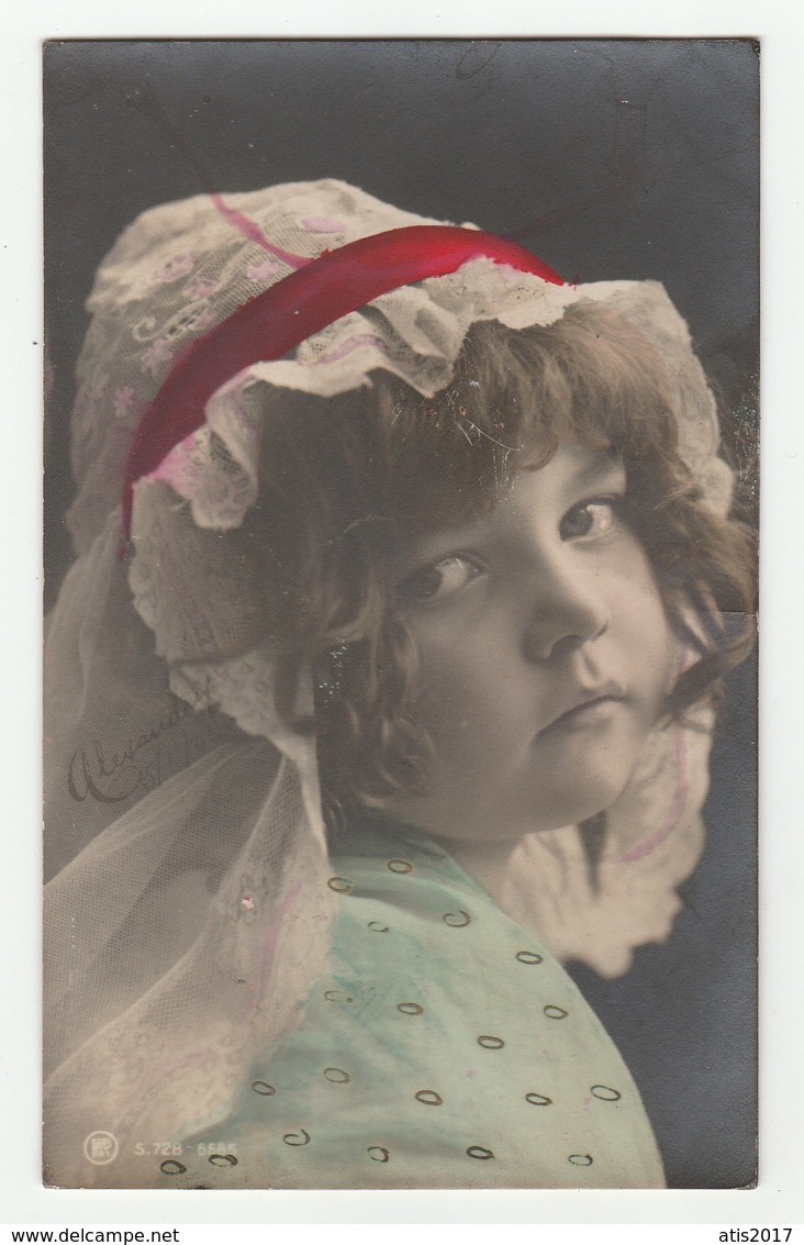 CPA PHOTOGRAPHIQUE  1906 - Jolie Portrait De Fillette Avec Un Chapeau En Dentelle - Portraits