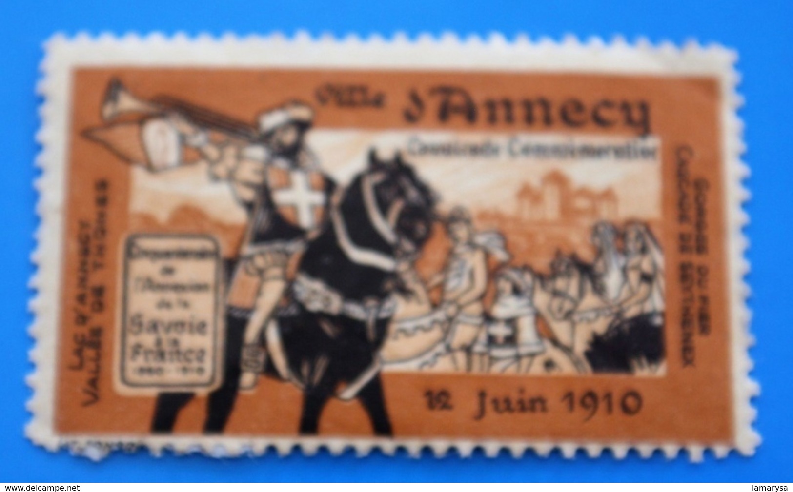 1910 Vignette ANNECY Calvacade Commémoration Savoi Erinnophilie,timbre,stamp,Sticker-Aufkleber-Bollo-Viñeta,Label,Timbre - Aviation