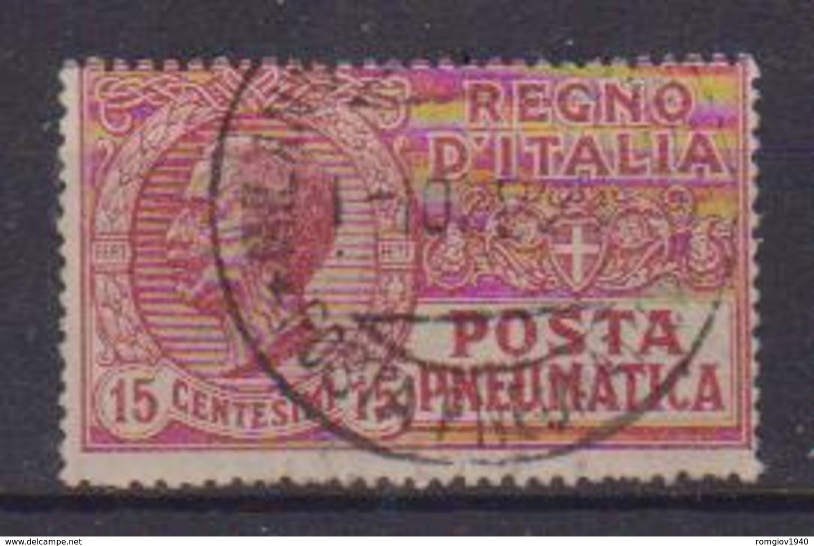 REGNO D'ITALIA POSTA PNEUMATICA 1927 TIPO DEL 1913-23  FILIGRANA CORONA  SASS. 12  USATO VF - Pneumatic Mail